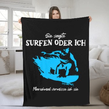 Discover Surf Life Mens Surfer said surfing or I surf Baseball Tees Fleece Blankets