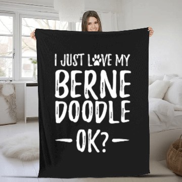 Discover Bernedoodle Dog Lover Funny Dog Mom Gift Idea Fleece Blankets