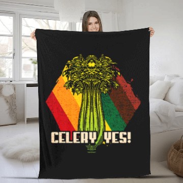 Discover Celery Yes Funny Vegetable Gardener 3 Baseball Tees Fleece Blankets