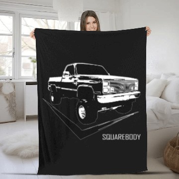 Discover Classic Square Body Truck Squarebody 2 Fleece Blankets