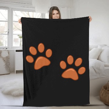 Discover Brown Paw Prints Fleece Blankets