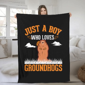 Discover Groundhog Boy Groundhog Day Marmot Woodchuck Baseball Tees Fleece Blankets