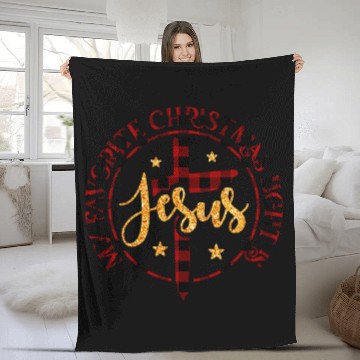 Discover Christian My Favorite Christmas Light Is Jesus Christ Fleece Blankets