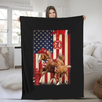 Discover Fireman Firefighter Horse Lover Firefighting Horseback Riding Firemen Zip Fleece Blankets