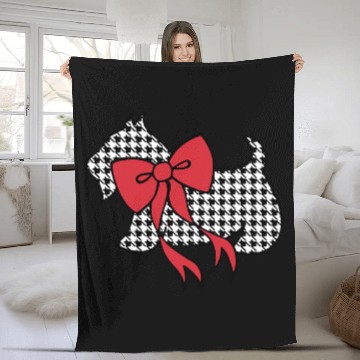 Discover Dog Scottish Terrier Christmas Houndstooth Scottish Terrier Zip Fleece Blankets