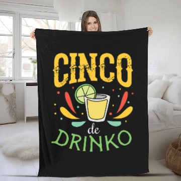 Discover Cinco de Drinko de Mayo Party Tequila Shot Illustration Fleece Blankets