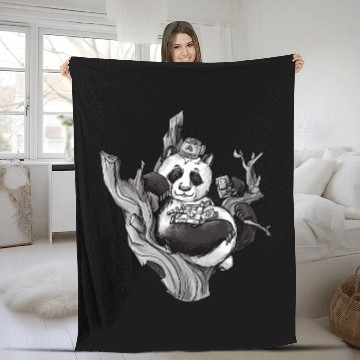 Discover Board Game Fleece Blankets Panda Illustration Handheld Chess Gamer Baseball Tees