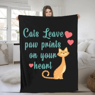 Discover Cats Leave Paw Prints Fleece Blankets