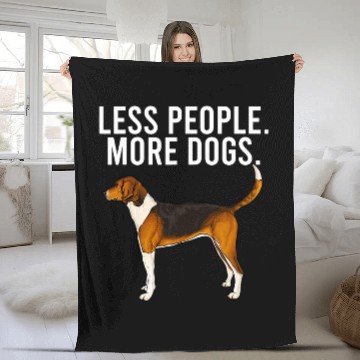 Discover Less People More Dogs American Foxhound Funny Introvert 2 Fleece Blankets