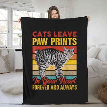 Discover Cats leave paw prints Baseball Tees Fleece Blankets