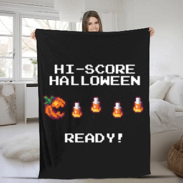 Discover Funny Halloween Pumpkin Candy Corn Retro Pixel Art Baseball Tees Fleece Blankets