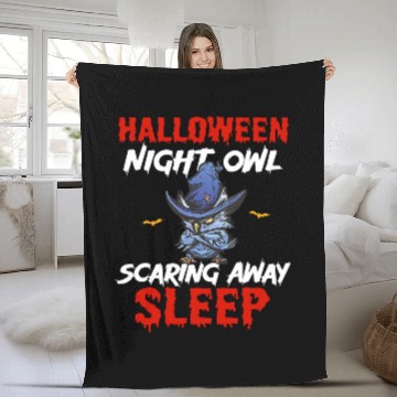 Discover Halloween Night Shift Worker Graveyard Duty Spooky Fleece Blankets