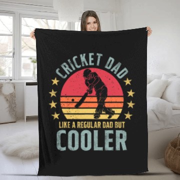 Discover Cricket Fan Dad Like A Regular Dad But Cooler Retro Vintage Baseball Tees Fleece Blankets