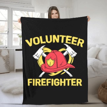 Discover Fireman Firefighter Volunteer Firefighter fires Brigade Helper Lifesaver Firemen Fleece Blankets