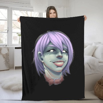 Discover Pastel Goth Zombie Head Portrait Halloween Gothic Emo Punk 478 Fleece Blankets