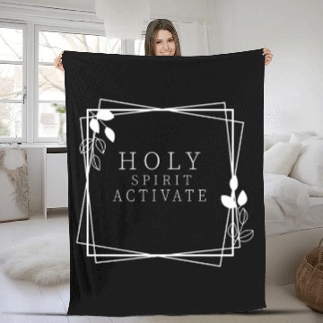 Discover Holy Spirit Activate Religious Christian Love Hope Square Baseball Tees Fleece Blankets