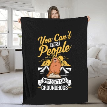 Discover Groundhog Woodchuck Marmot Groundhog 1 Fleece Blankets