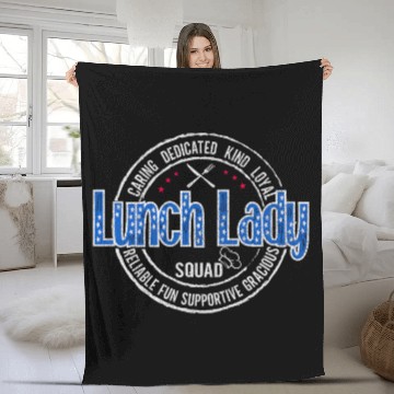 Discover Lunch Lady Squad Cafeteria Worker School Lunch Lady Gifts Fleece Blankets