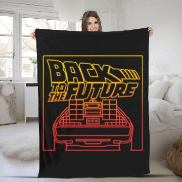 Discover Back To The Future DeLorean Gradient Line Art Fleece Blankets