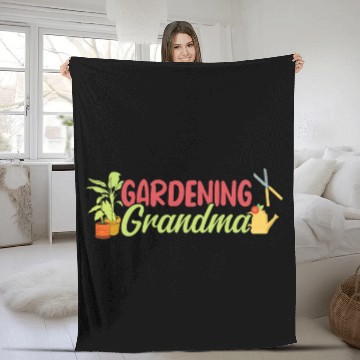 Discover Gardening Grandma Vegetable Garden Gardener Fleece Blankets