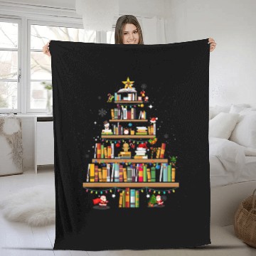 Discover Reading Book Merry Christmas Tree Love Reading Books Librarian Nerd Reader Baseball Tees Fleece Blankets
