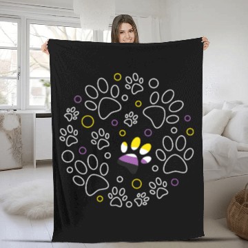 Discover Dog Paw Prints NonBinary Flag LGBT Enby Dog or Cat Lover Baseball Tees Fleece Blankets