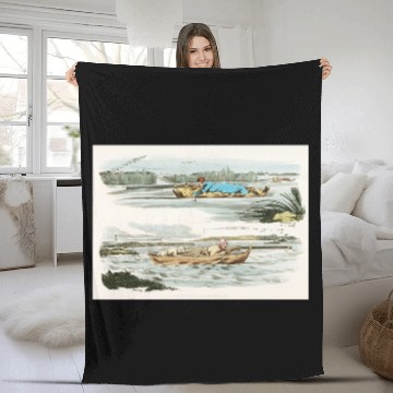 Discover Duck Flowing Sporting Illustration Sketches By Henry Alken Fleece Blankets