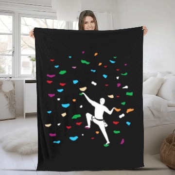 Discover Climbing Climber Wall Bouldering Climber Rope Carabiner Crash Pad Climb Fleece Blankets