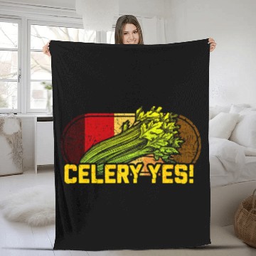 Discover Celery Yes Funny Vegetable Gardener 5 Baseball Tees Fleece Blankets
