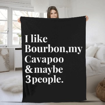 Discover Cavapoo Funny Dog Owner Bourbon Whiskey Lover Gift Men Fleece Blankets