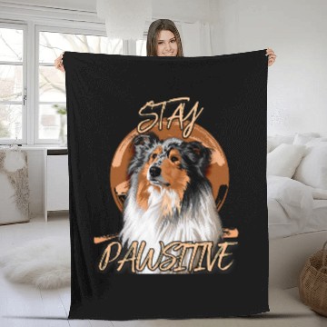 Discover Collie Longhaired Dog Rough Collie Cute Dog Fleece Blankets