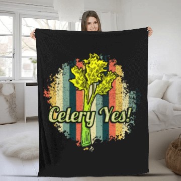 Discover Celery Yes Funny Vegetable Gardener 4 Baseball Tees Fleece Blankets
