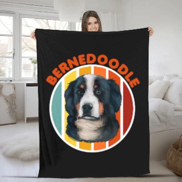 Discover Bernedoodle Dog Lover Graphic Fleece Blankets