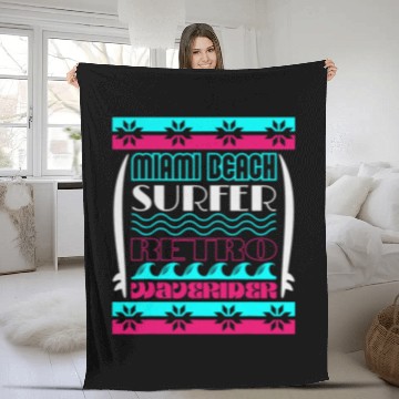Discover Surf Life Surfboard Beach Miami Florida Wing Surfer Windsurfing Fleece Blankets