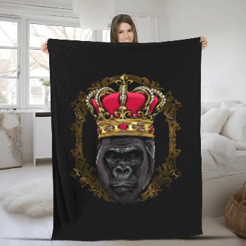 Discover King Gorilla Wearing CrownQueen Gorilla Animal 326 Baseball Tees Fleece Blankets