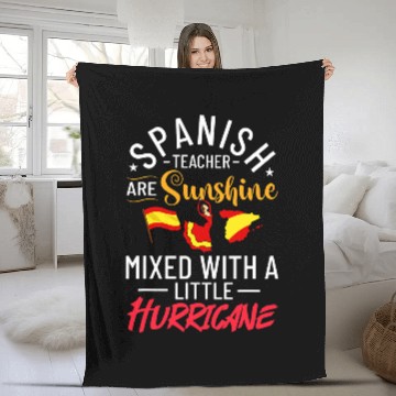 Discover Spanish Teacher Spain Flag Language Lesson Student 2 Fleece Blankets