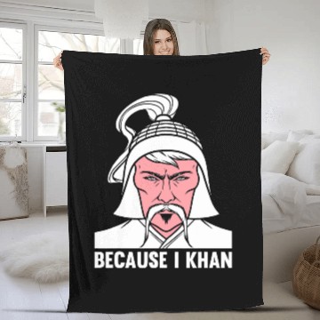 Discover Because I Khan Mongolian History Joke and Genghis Khan Fleece Blankets