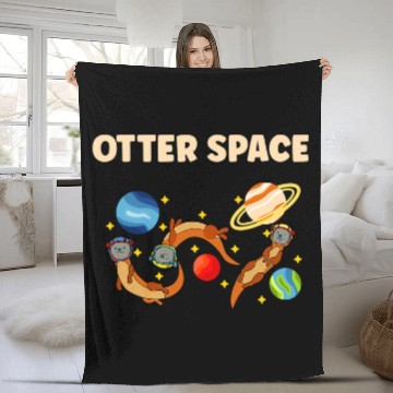 Discover Otters Space Solar System Planets Space Traveler Astronaut Fleece Blankets