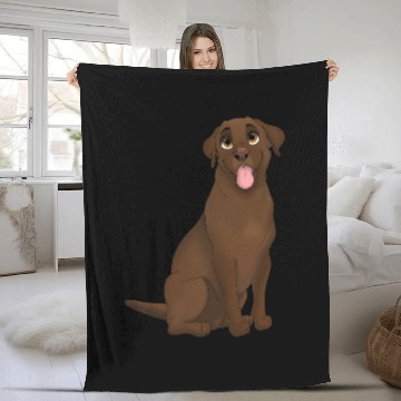 Discover Labrador Lab Dog Chocolate Labrador Retriever Dog Fleece Blankets