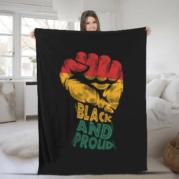Discover Black And Proud African American Black History Fleece Blankets