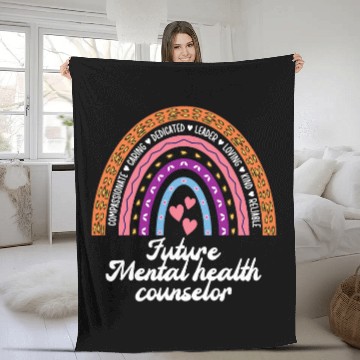 Discover Future Mental Health Counselor To Be Rainbow Fleece Blankets