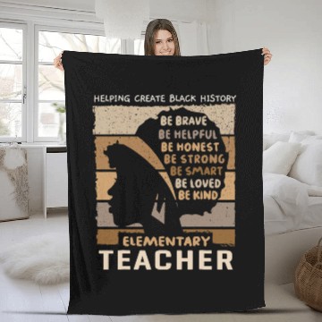 Discover Black Elementary Teacher Womens Elementary School Educator Baseball Tees Fleece Blankets