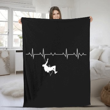 Discover Climbing Climber Rock Climbing Heartbeatclimber 35 Climb Fleece Blankets