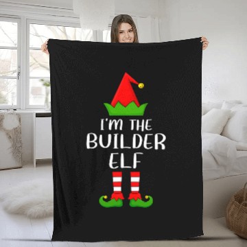 Discover Funny Matching Family Im The Builder Elf Christmas Fleece Blankets