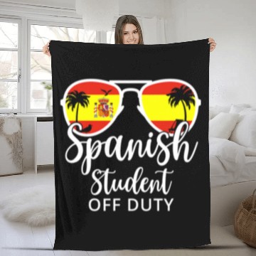 Discover Spanish Student Off Duty College Summer Vacation Spain Fleece Blankets