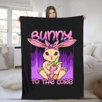Discover Rabbits Bunny To the Core Gothic Rabbit with Carrot Rabbit Lover 502 Fleece Blankets