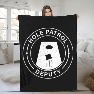 Discover Funny Hole Patrol Deputy Cornhole Referee For Cornhole Lover Fleece Blankets
