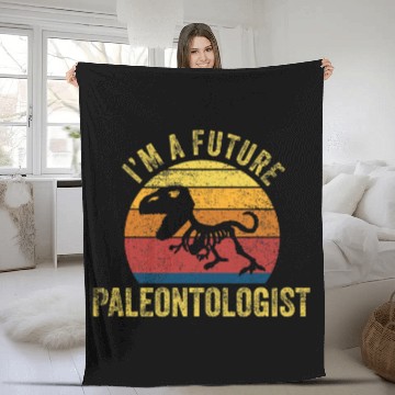 Discover Future Paleontologist Palentology Dinosaur Vintage Zip Fleece Blankets