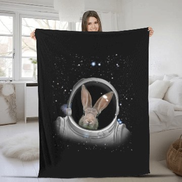 Discover Rabbits Astronaut Space Astronomy Astronaut Rabbit Baseball Tees Fleece Blankets