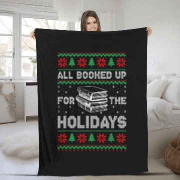 Discover Reading Book All Booked Up For The Holidays Christmas Book Reading Lover 1 Reader Baseball Tees Fleece Blankets